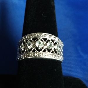 White Topaz set in Sterling Silver Ring